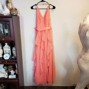 Vera Wang White peach colored formal gown women's size 6